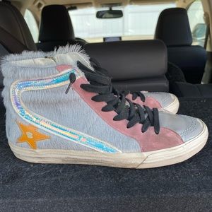 Authentic Golden Goose Slide High Top Sneakers.